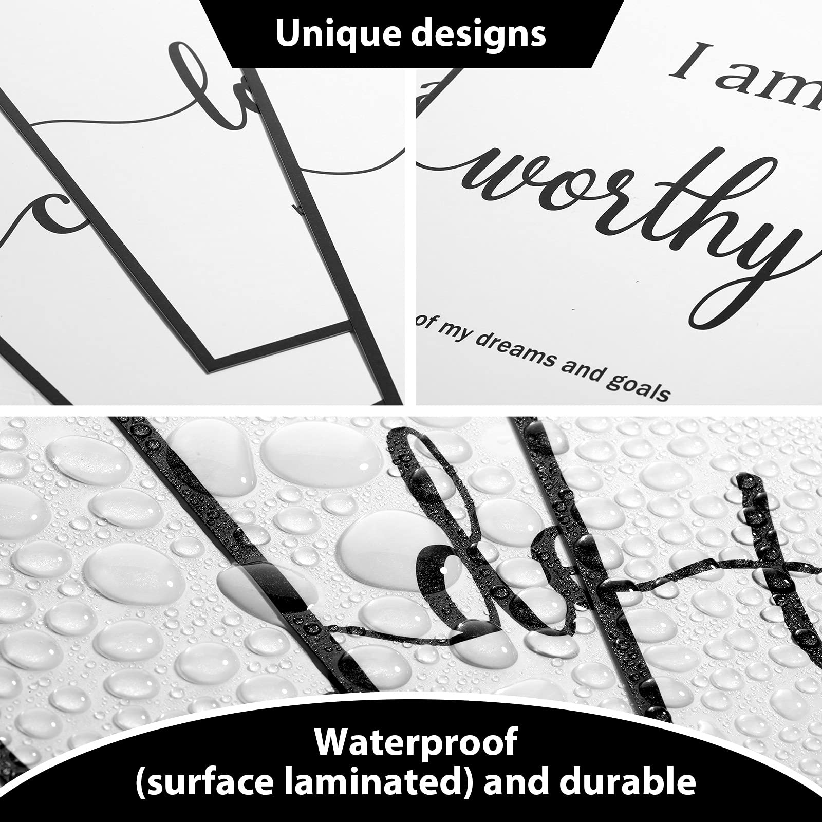 9 Pieces Inspirational Motivational Wall Art Office Bedroom Wall Art, Daily Positive Affirmations For Men Women Kids Inspiration